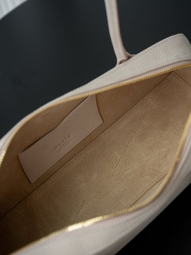 Alaia original nubuck calfskin le teckel medium bag AL0024 ivory