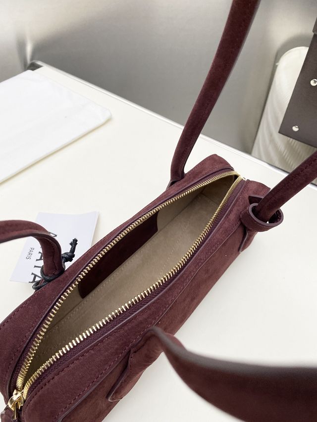 Alaia original nubuck calfskin le teckel small bag AL0023 bordeaux