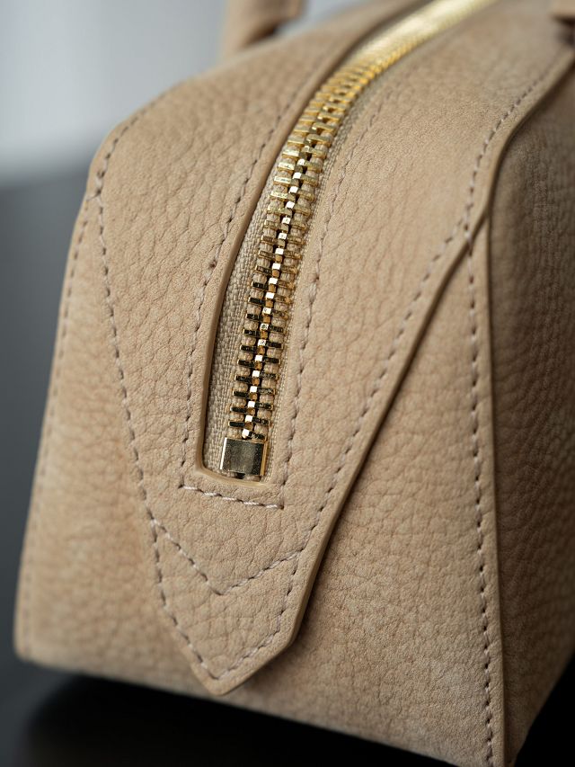 Alaia original nubuck calfskin le teckel small bag AL0023 light apricot