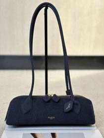 Alaia original nubuck calfskin le teckel small bag AL0023 navy blue