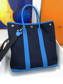 Hermes original canvas garden file 28 tote bg HG0028 blue zanzibar&black