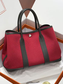 Hermes original canvas garden party large 36 bag HG0039 rouge&ebene