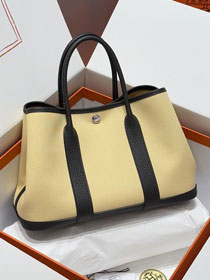 Hermes original canvas medium garden party 30 bag HG0031 jaune milton&ebene