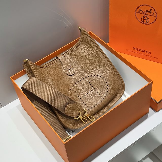 Hermes original togo leather evelyne pm shoulder bag E29 alezan
