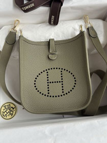 Hermes original togo leather mini evelyne tpm 17 shoulder bag E17 sauge