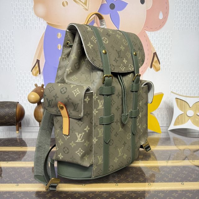 Louis vuitton monogram canvas christopher MM backpack M27080 green