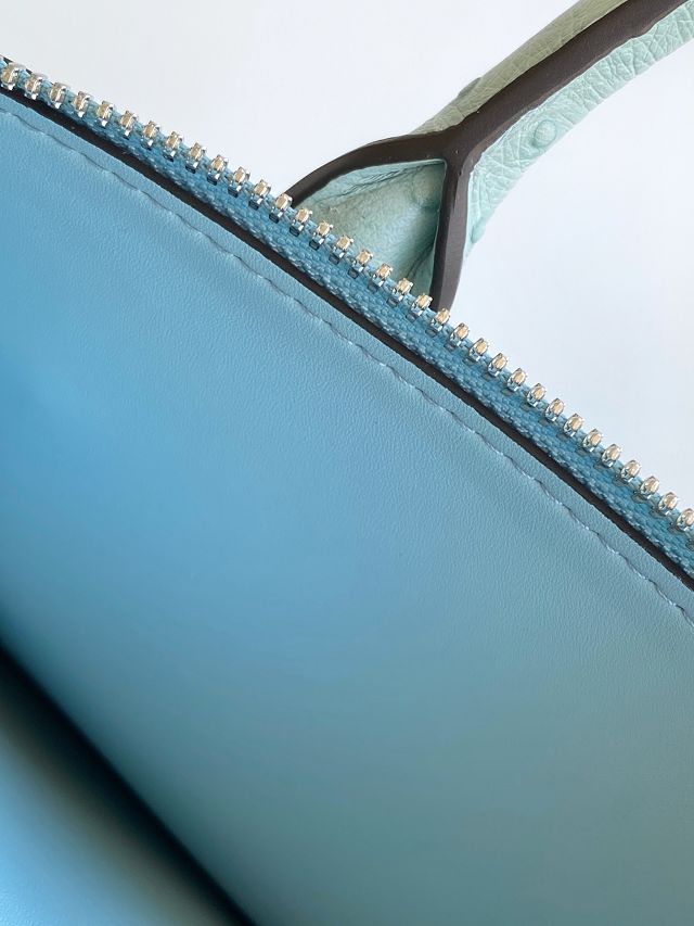 Louis vuitton original ostrich calfskin city steamer mm bag M84079 blue