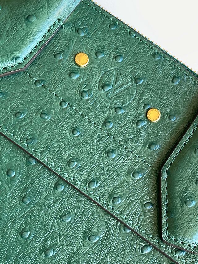 Louis vuitton original ostrich calfskin city steamer mm bag M84079 green