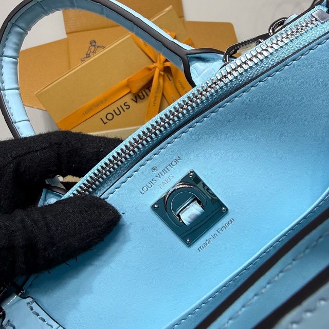 Louis vuitton original crocodile calfskin city steamer mini bag M95846 blue
