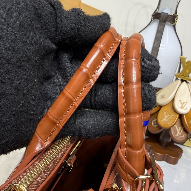 Louis vuitton original crocodile calfskin city steamer mini bag M95846 brown