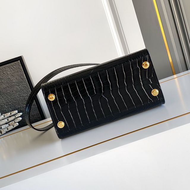 Louis vuitton original crocodile calfskin city steamer mm bag M84672 black