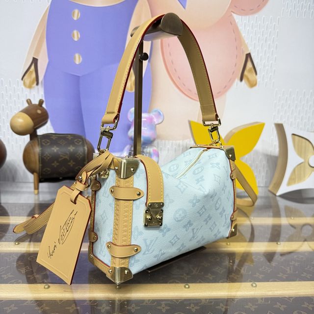 Louis vuitton original monogram canvas side trunk mm M27891 blue