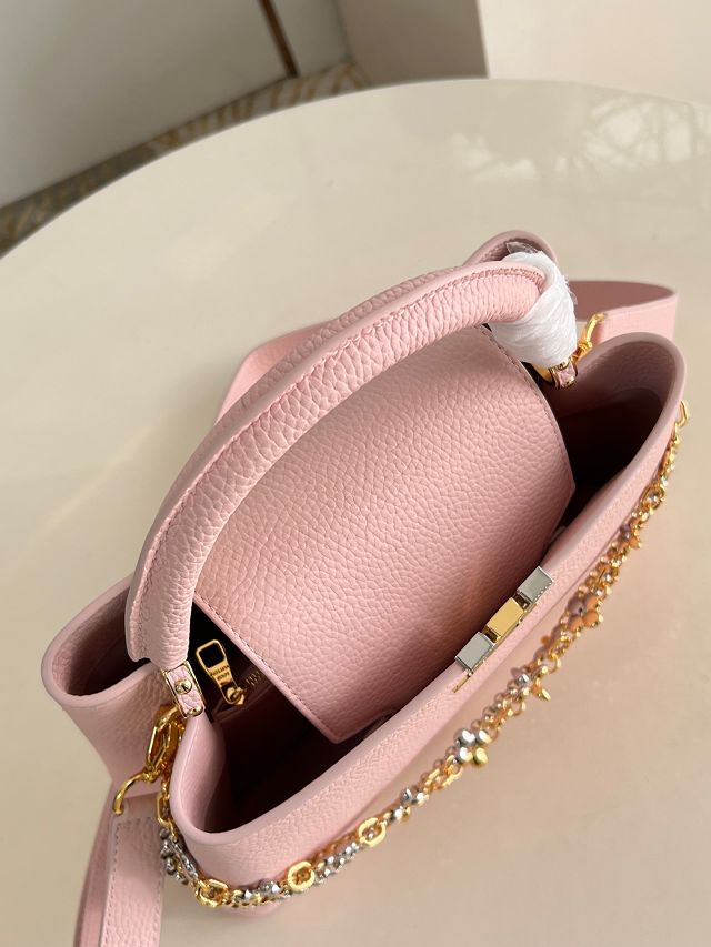 Louis vuitton original calfskin capucines MM handbag M27035 pink