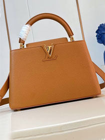 Louis vuitton original calfskin capucines MM handbag M59227 caramel