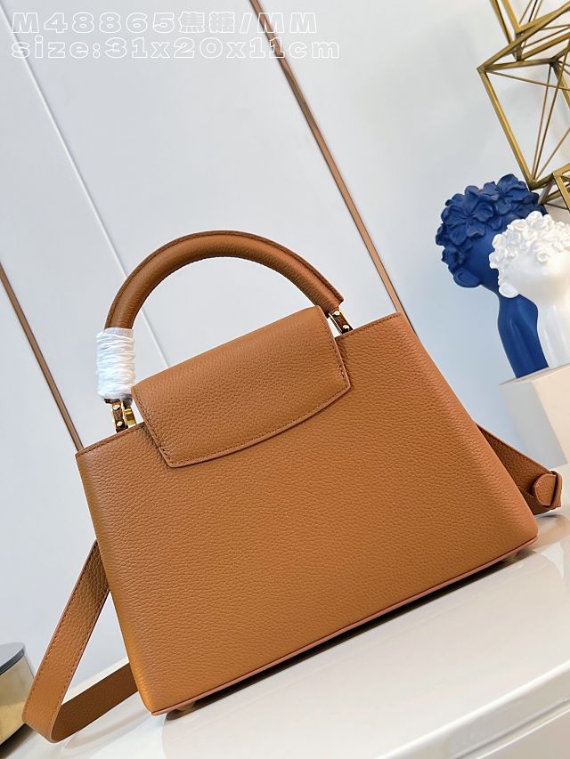 Louis vuitton original calfskin capucines MM handbag M59227 caramel