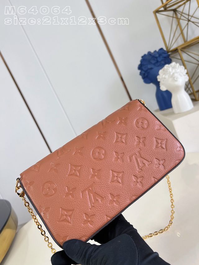 Louis vuitton original calfskin felicie pochette M81531 tan