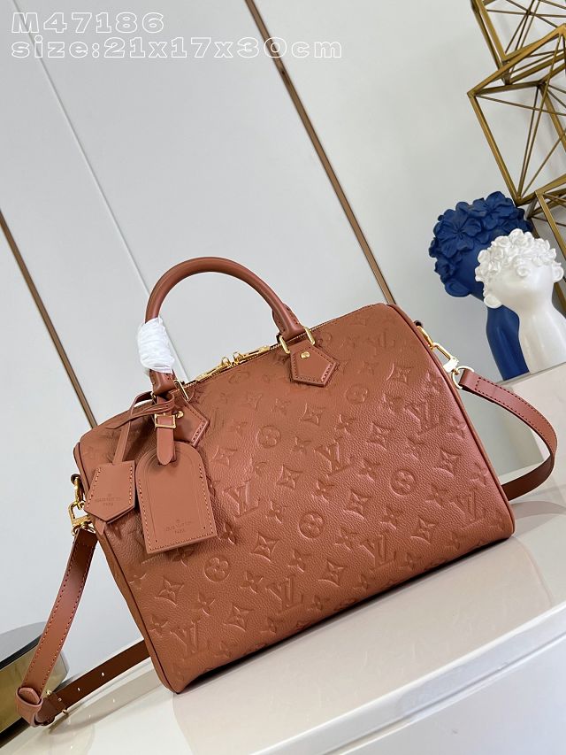 Louis vuitton original calfskin speedy soft 30 handbag M28662 tan