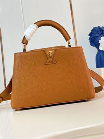 Louis vuitton original crocodile calfskin capucines BB handbag M26814 caramel