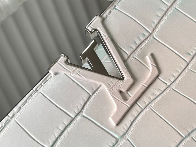 Louis vuitton original crocodile calfskin capucines BB handbag N93163 white&blue