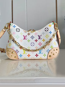 Louis vuitton original multicolor canvas boulogne pm M27790 white