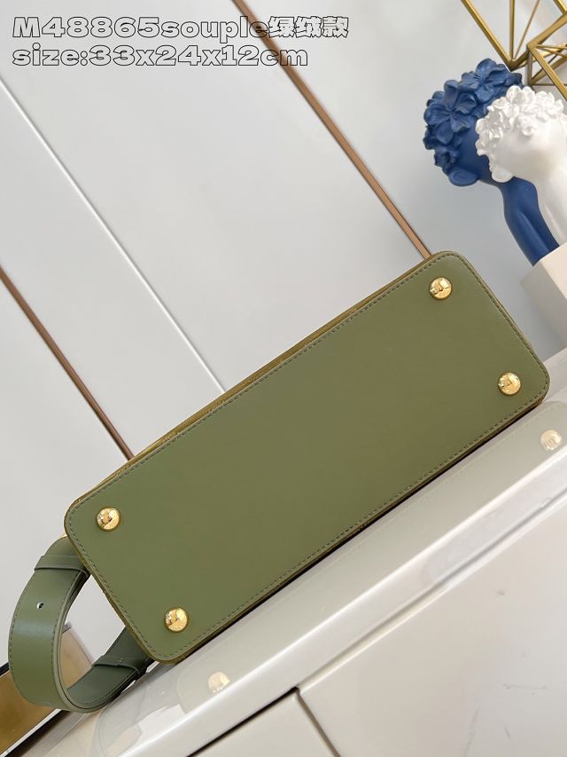 Louis vuitton original suede calfskin capucines MM souple M25485 green