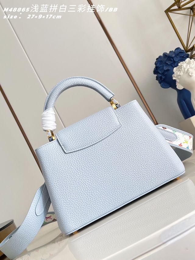 Louis vuitton original calfskin capucines BB handbag M28328 light blue