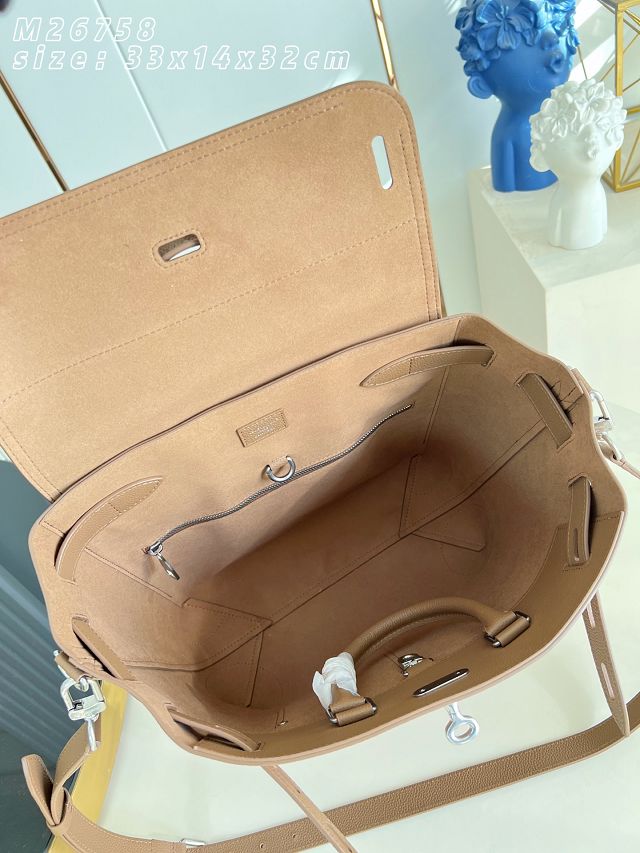 Louis vuitton original calfskin steamer 30 handbag M26758 tan