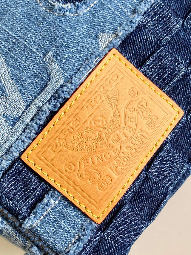 Louis vuitton original denim sac speedy 40 M15277 blue