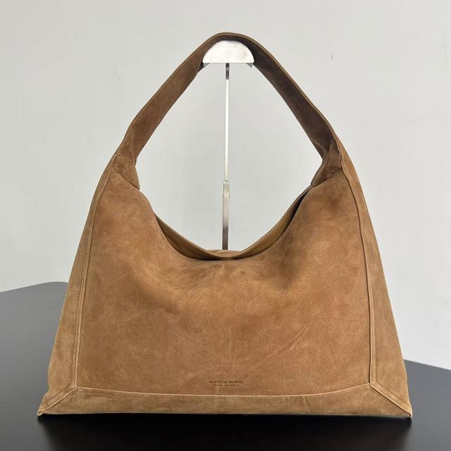 BV original suede calfskin large hop bag 803976 brown