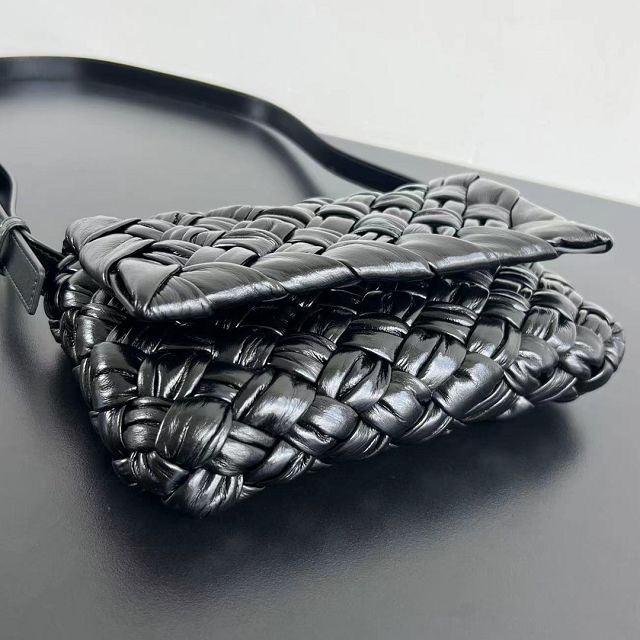 BV original calfskin small shoulder bag 787113 black