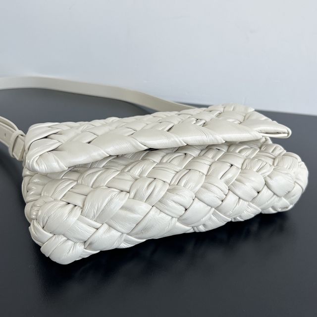 BV original calfskin small shoulder bag 787113 white