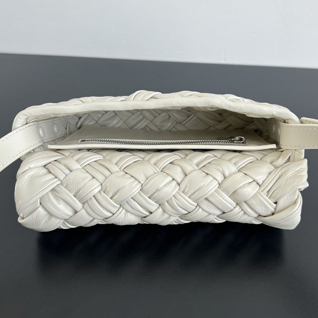 BV original calfskin small shoulder bag 787113 white