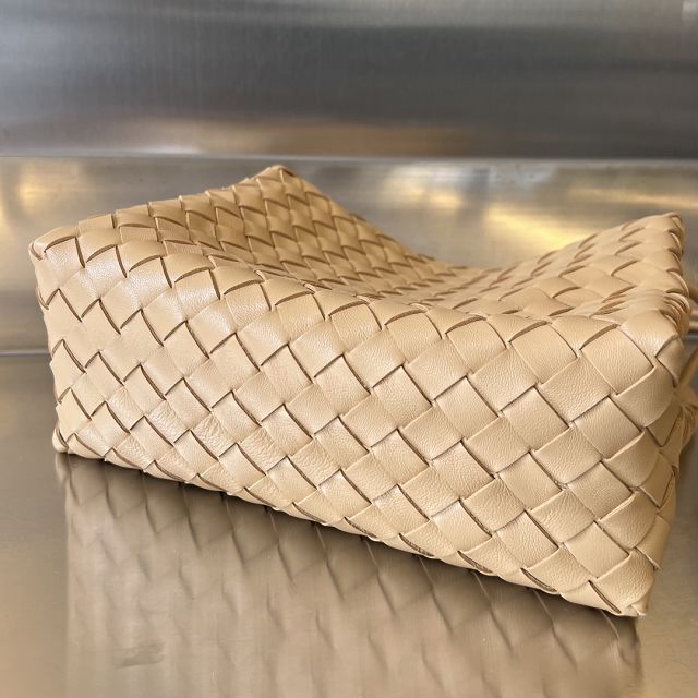 BV original lambskin medium loop camera bag 680256 almond