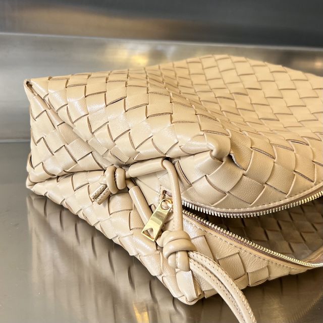 BV original lambskin medium loop camera bag 680256 almond