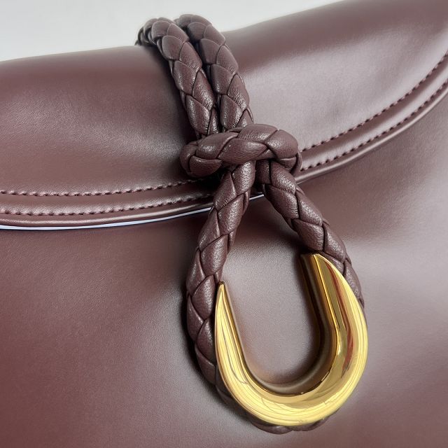 BV original calfskin small liberta bag 806030 deep mahogany