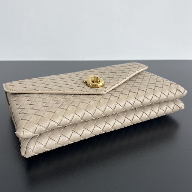 BV original lambskin knot lock bag 817191 light taupe