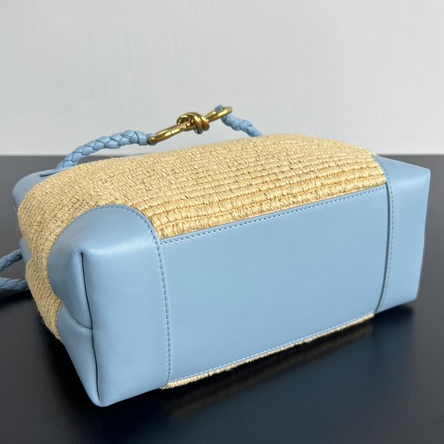 BV original raffia small andiamo 827478 blue