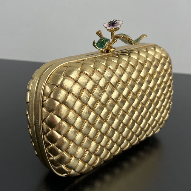 BV original lambskin knot pouch 826183 gold