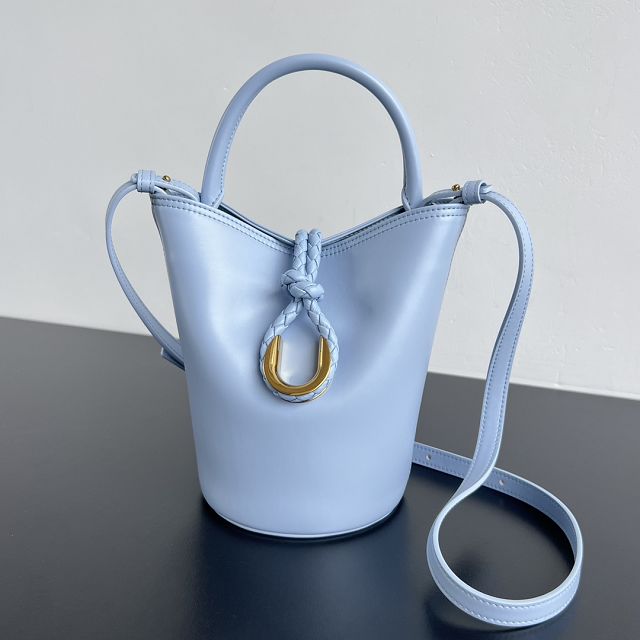BV original calfskin small liberta bucket bag 815244 light blue