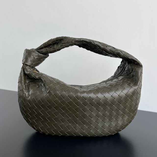 BV original lambskin large jodie hobo bag 600261 dark khaki