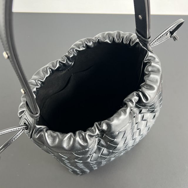 BV original lambskin biblioteca bucket 836020 black