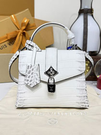 Louis vuitton original crocodile calfskin rose des vents mini handbag n84713  white