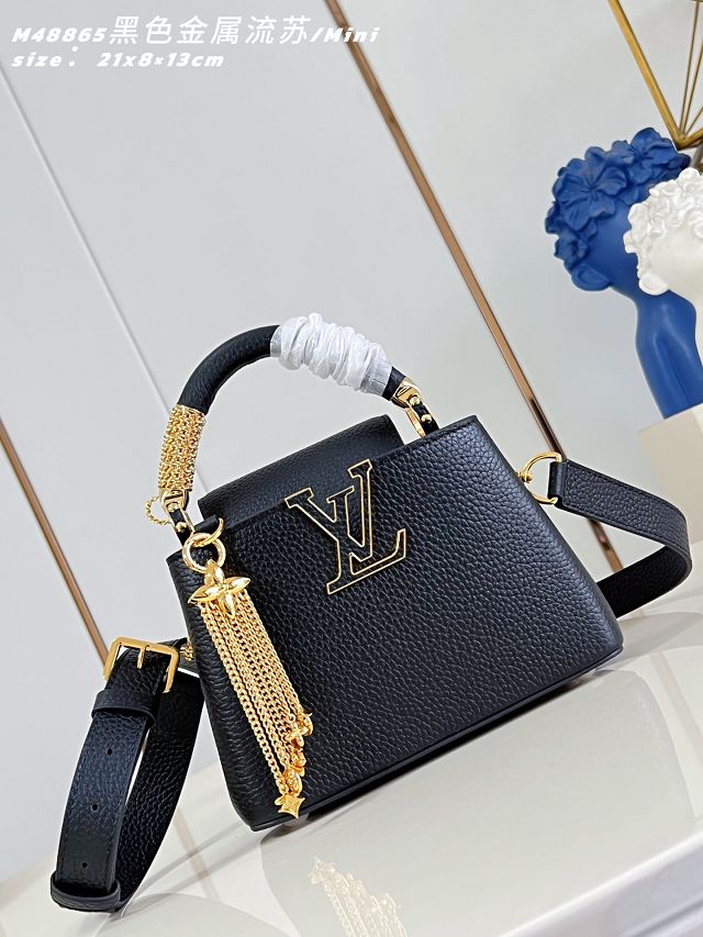 Louis vuitton original calfskin capucines mini M26328 black