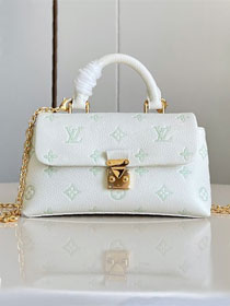 Louis vuitton original calfskin nano madeleine bag M27698 milky&green