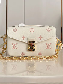 Louis vuitton original calfskin pochette metis east west handbag M27575 milky 
