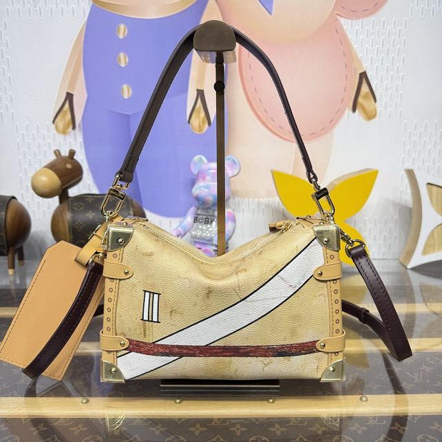 Louis vuitton original canvas side trunk MM M12480 beige