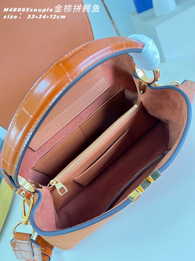 Louis vuitton original suede capucines MM souple M14979 brown