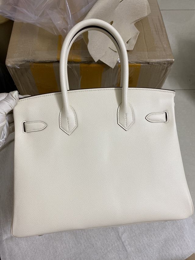 Hermes original epsom leather birkin 25 bag H25-3 nata