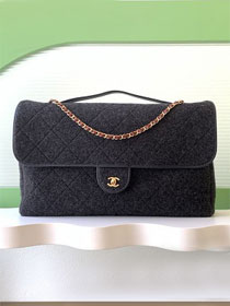 CC original felt maxi top handle flap bag AS5852 black
