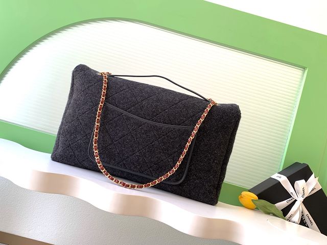 CC original felt maxi top handle flap bag AS5852 black